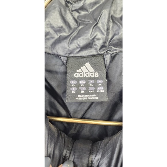 Men's Adidas 3 Stripe TS Climaproof Puffer Black On‎ Black Jacket Size XL - Picture 9 of 10